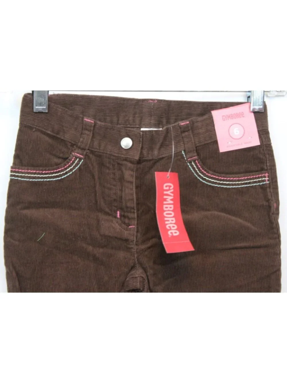 2009 Gymboree Winter Ballerina Jeans sz 6 Brown Corduroy Embroirdered Bows